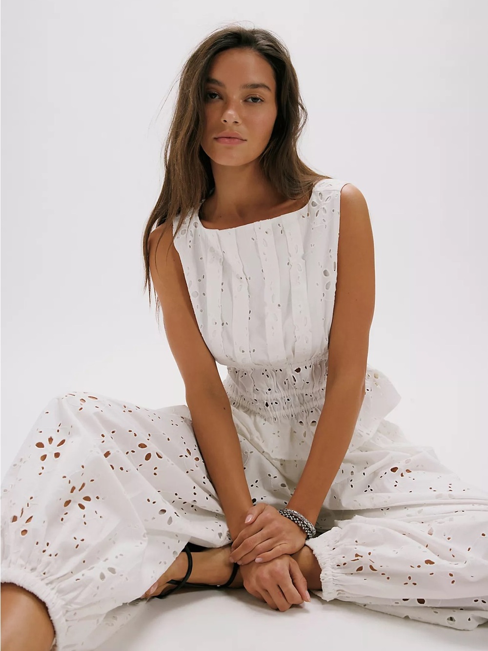 NWT Free People Jude Eyelet Pant Set